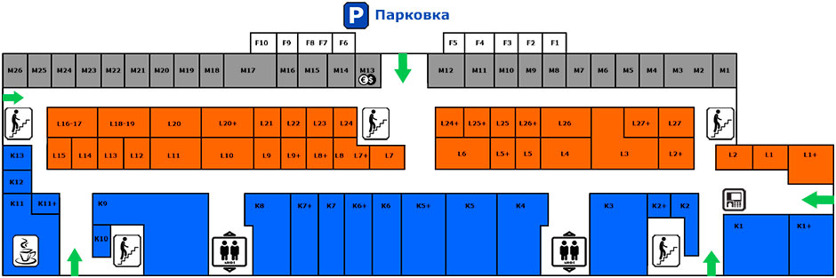 Схема 1 этажа торгового дома Савеловский
